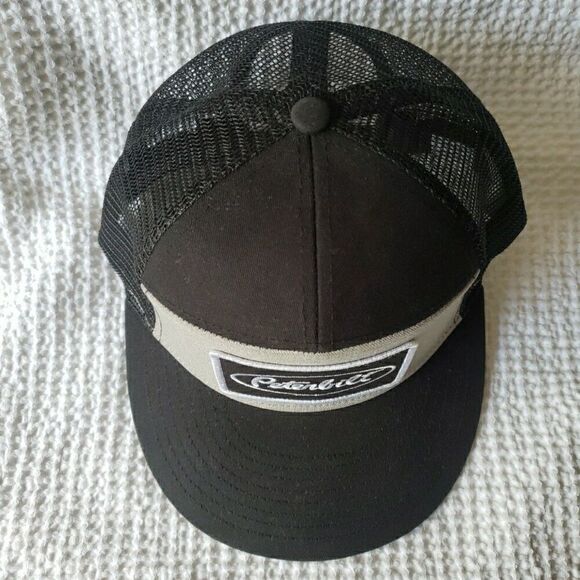 NWOT Peterbilt Trucker Hat Embroidered Snapback Adjustable Mesh Black Gray - Picture 5 of 7